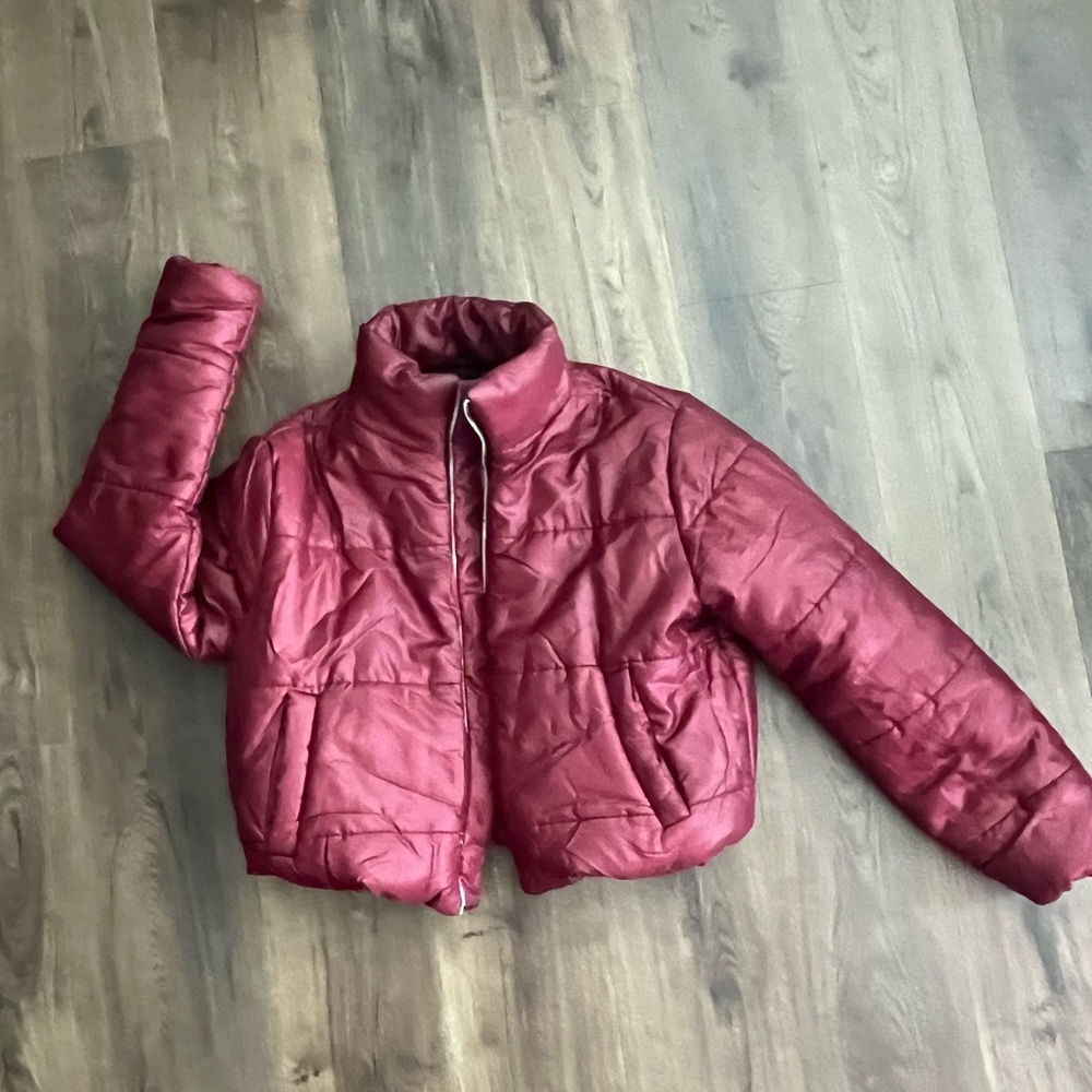 Maroon winter warm Puffer coat RISING great condition